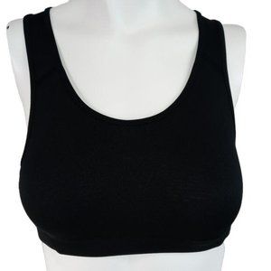 SOFFE WOMENS FIT MID IMPACT BLACK BRA SIZE SMALL